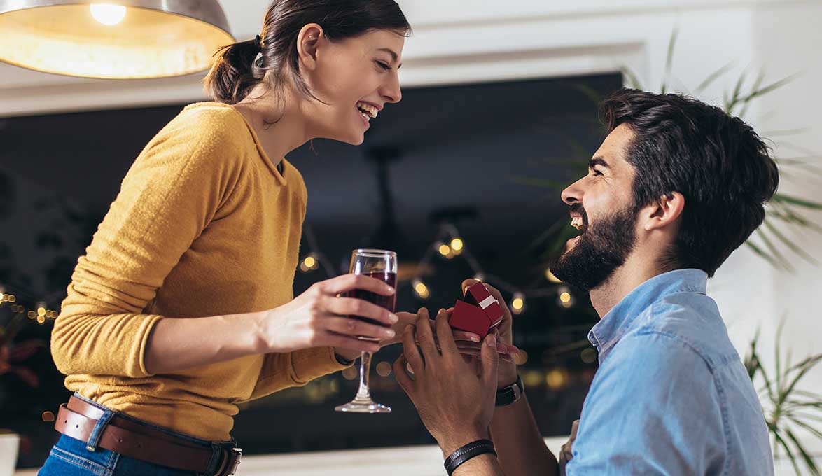 Couple getting engaged